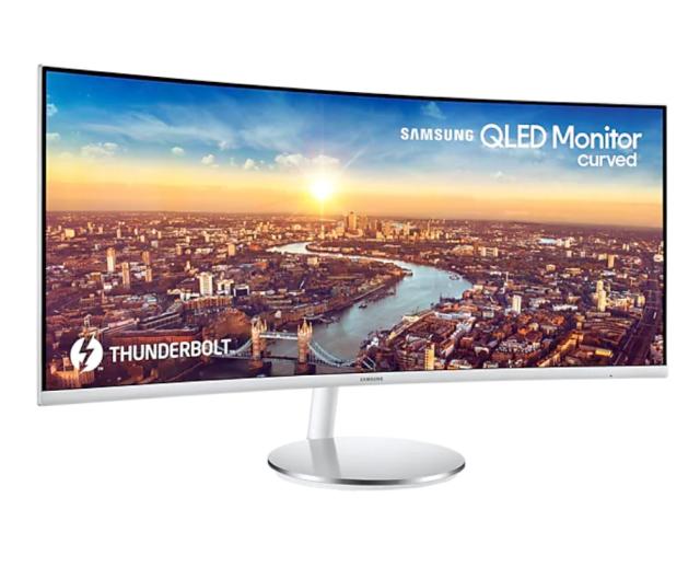 Монитор Samsung 34J791, 34" CURVED VA, 1500R, 100Hz, 4 ms GTG, 21:9 3440x1440, 300cd/m2, 3000:1 , Flicker Free,FreeSync, DP, HDMI, USB 3.0 HUB, Thunderbolt 3, Stereo Spk, Headphone, 178°/178°, White Gray