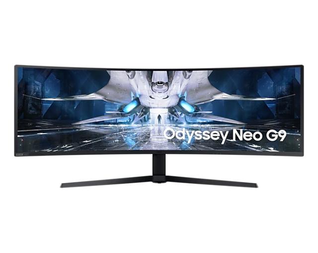 Монитор Samsung 49AG950, 49" Odyssey Neo G9, Curved VA Quantum Mini LED, 1000R, 240 Hz, 1 ms GTG, 5120 x 1440, 32:9 Aspect Ratio, 420cd/m2, 1 000 000:1, FreeSync Premium Pro, Low Input Lag Mode, Display Port 1.4, 2xHDMI 2.1, 2xUSB 3.0, Black