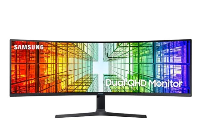 Монитор Samsung 49" 49A950 VA QLED, 120 Hz, 4 ms GTG, 5120x1440, 350 cd/m2, 3000:1, HDR 400, Eye Saver, Flicker Free, USB Type C, LAN, 3xUSB 3.0, Display Port, 2xHDMI, Speakers, Headphone Jack, 178°/178°, Black