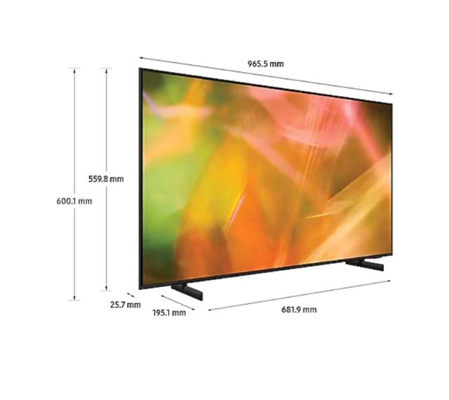 Телевизор Samsung 43" 43AU8072 4K UHD LED TV, SMART, Crystal Processor 4K, 2200 PQI, HDR 10+, Mega Contrast, Dolby Digital Plus , 4xHDMI, 2xUSB, WiFi, Bluetooth 4.2, Tizen, Dark Gray