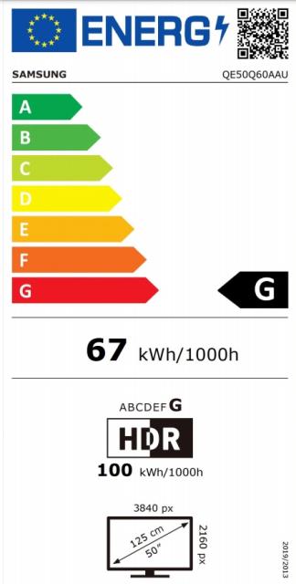 Телевизор Samsung 50'' 50Q60A QLED FLAT, SMART, 3100 PQI, Dual LED, Micro Dimming, Quantum HDR, HDR 10+, Dolby Digital Plus, Q-Symphony, Bixby, Bluetooth 4.2, Wi-Fi, 3xHDMI, 2xUSB, Frameless, Tizen, Black