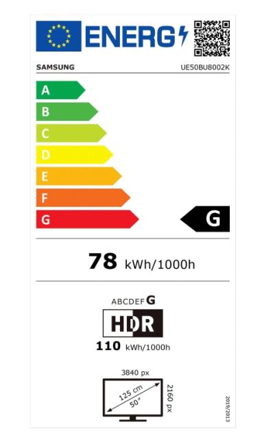 Телевизор Samsung 50" 50BU8002 4K UHD LED TV, SMART, Crystal Processor 4K, 2200 PQI, HDR 10+, Mega Contrast, Dolby Digital Plus, Q-Symphony, 3xHDMI, 2xUSB, WiFi 5, Bluetooth 5.2, Tizen, Black