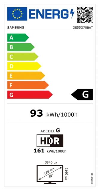 Телевизор Samsung 55" QE55Q70B 4K/UHD QLED Smart TV, HDR, DVB-T2/C/S2, Wi-Fi, LAN, Bluetooth, 4x HDMI, 2x USB
