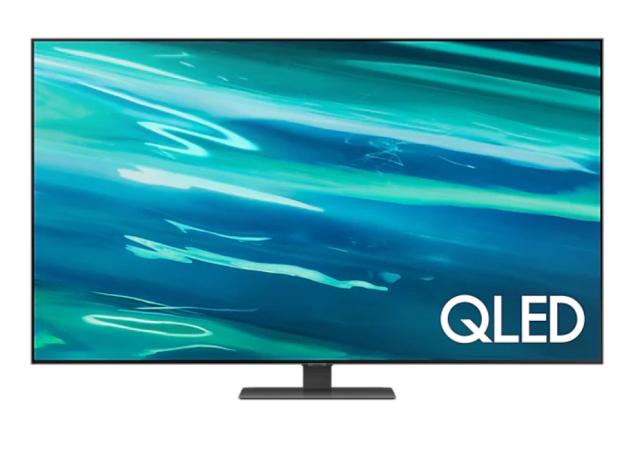 Телевизор Samsung 55'' 55Q80A QLED FLAT, SMART, 3800 PQI, Dual LED, Direct Full Array 8x, Micro Dimming, Quantum HDR 1500, HDR 10+, Dolby Digital Plus, Q-Symphony, Mirroring, Bixby, Bluetooth 4.2, Wi-Fi 5, 4xHDMI, 2xUSB, Frameless, Tizen, Graphite