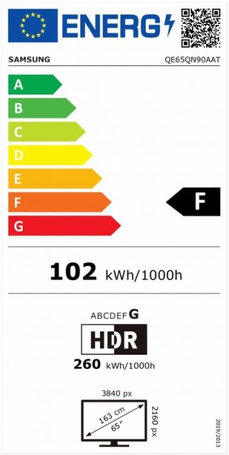 Телевизор Samsung 65'' 65QN90A QLED FLAT, SMART, 4500 PQI, Quantum Mini LED, Micro Dimming, Quantum HDR 2000, HDR 10+, Dolby Digital Plus, Q-Symphony, Mirroring, Bixby, Bluetooth 5.2, Wi-Fi 5, 4xHDMI, 2xUSB, Frameless, Tizen, Titan Black