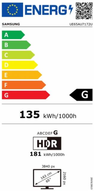 Телевизор Samsung 65" 65AU7172 4K UHD LED TV, SMART, Crystal Processor 4K, 2000 PQI, HDR 10, Mega Contrast, Dolby Digital Plus , 3xHDMI, 2xUSB, WiFi, Bluetooth 4.2, Tizen, Dark Gray