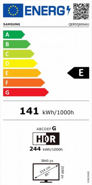 Телевизор Samsung 85'' 85Q60A QLED FLAT, SMART, 3100 PQI, Dual LED, Micro Dimming, Quantum HDR, HDR 10+, Dolby Digital Plus, Q-Symphony, Mirroring, Bixby, Bluetooth 4.2, Wi-Fi 5, 3xHDMI, 2xUSB, Frameless, Tizen, Black