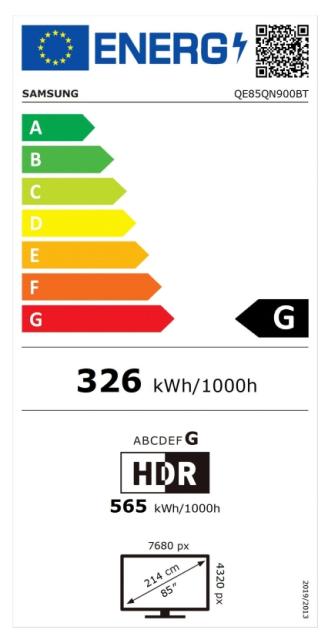 Телевизор Samsung 85" QE85QN900B 8K QLED/UHD SmartTV, HDR10+, DVB-T2/C/S2 x 2, WiFi6, LAN, Bluetooth 5.2, 4x HDMI, 3x USB