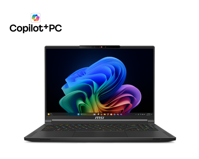 Лаптоп MSI Stealth A16 AI+ A3XVFG, AMD Ryzen AI 9 HX 370 12C (2.0 / 5.1 GHz, 36MB Cache), 16.0" (40.64 cm) WQXGA OLED, 240Hz, NVIDIA GF RTX4060 8GB GDDR6, 8GB LPDDR5X, 1TB M.2 NVMe SSD, Windows 11 Home