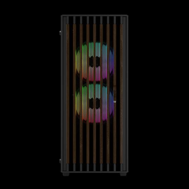 Кутия Gamdias AURA GC4 ELITE, Addressable RGB, Wood, Middle Tower, 1 x USB 3.0, 2 x USB 2.0,  1 x HD Audio, RGB button, ATX, mATX, Mini-ITX