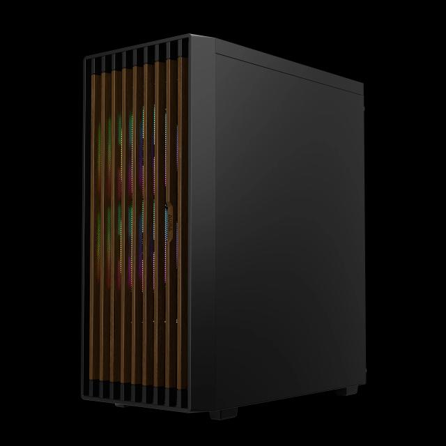 Кутия Gamdias AURA GC4 ELITE, Addressable RGB, Wood, Middle Tower, 1 x USB 3.0, 2 x USB 2.0,  1 x HD Audio, RGB button, ATX, mATX, Mini-ITX