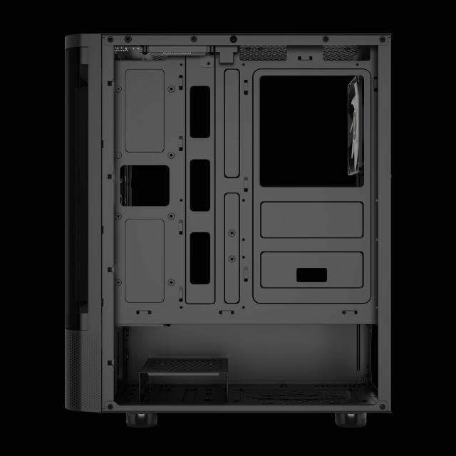 Кутия Gamdias TALOS E3 CG A-RGB, Curved Glass BK, Middle Tower, 1 x USB 3.0, 2 x USB 2.0, 1 x HD Audio, RGB button, ATX, mATX, Mini-ITX