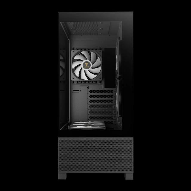 Кутия Gamdias AURA GC12 ARGB BK, Middle Tower, 1 x USB Type-C, 2 x USB 2.0, 1 x HD Audio, ATX, mATX, Mini-ITX