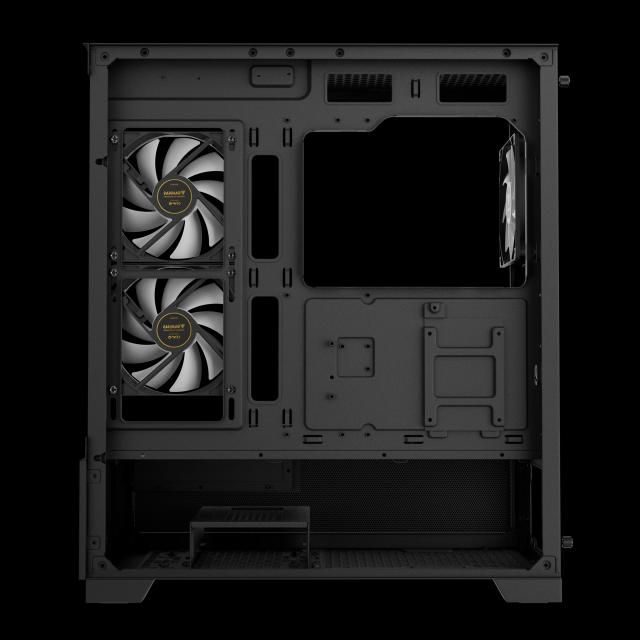 Кутия Gamdias AURA GC12 ARGB BK, Middle Tower, 1 x USB Type-C, 2 x USB 2.0, 1 x HD Audio, ATX, mATX, Mini-ITX