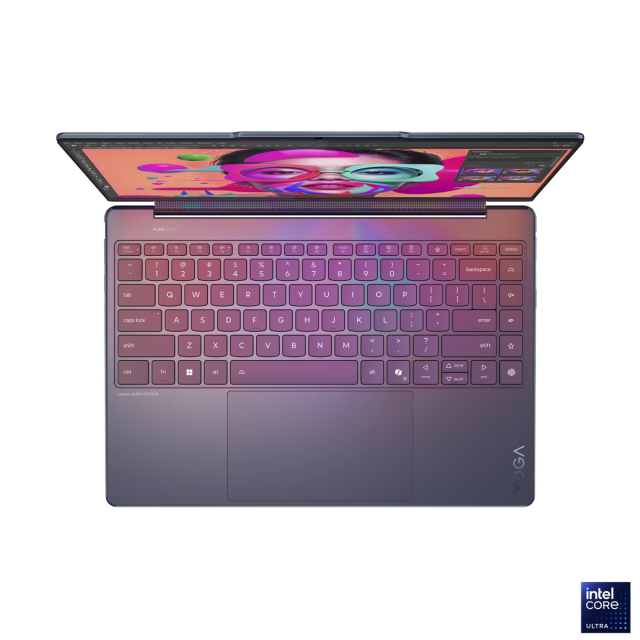 Лаптоп Lenovo Yoga 9 2-in-1 14ILL10 Aura Edition, Intel Core Ultra 7 258V 8C (2.2 / 4.8 GHz, 12MB Cache), 14.0" (35.56 cm) UHD+, Touchscreen, 32GB LPDDR5X, 1TB M.2 NVMe SSD, Windows 11 Home