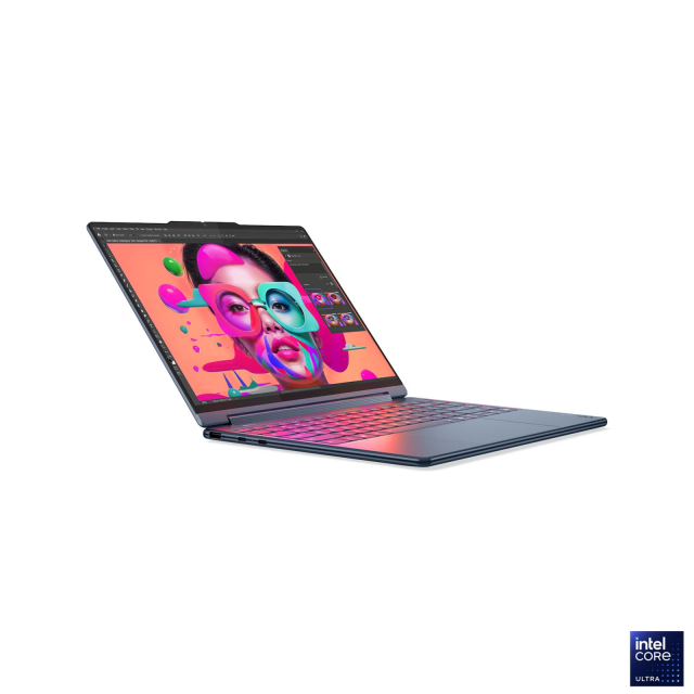 Лаптоп Lenovo Yoga 9 2-in-1 14ILL10 Aura Edition, Intel Core Ultra 7 258V 8C (2.2 / 4.8 GHz, 12MB Cache), 14.0" (35.56 cm) UHD+, Touchscreen, 32GB LPDDR5X, 1TB M.2 NVMe SSD, Windows 11 Home