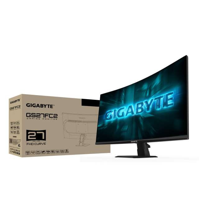 Монитор Gigabyte GS27FC2, 27.0" (68.58 cm) FHD VA, 1500R, 240Hz, 1ms, 3 000:1, 350 cd/m2, HDMI, DP
