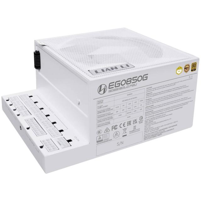 Захранване Lian Li EDGE EG0850 White 850W, PCIe 5.1/ATX 3.1, Active PFC, 80 PLUS Gold, Full Modular