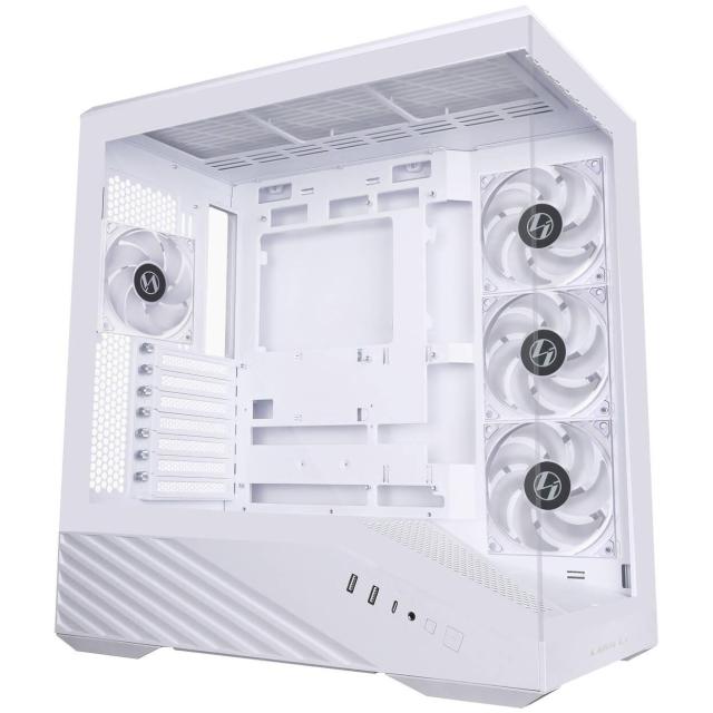 Кутия Lian Li Vector V100 ARGB White, Mid-Tower, 2x USB 3.0, 1x USB 3.1 TYPE-C, 1x Audio, Tempered Glass, E-ATX/ATX /M-ATX/MINI-ITX, Бяла