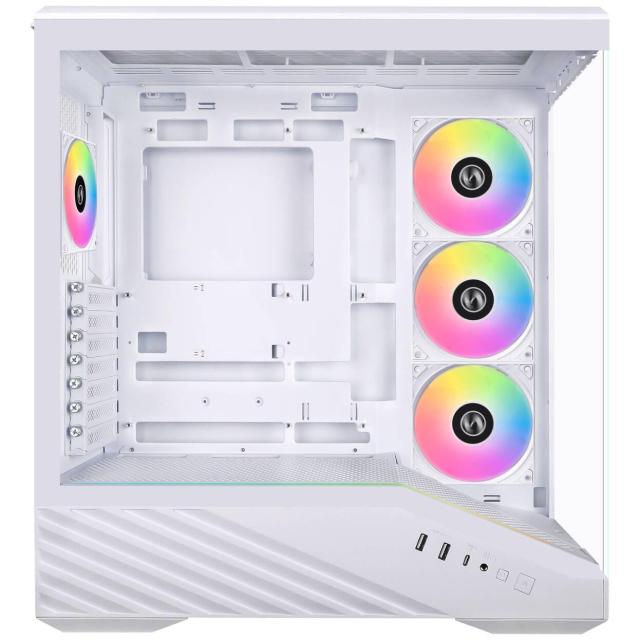 Кутия Lian Li Vector V100 ARGB White, Mid-Tower, 2x USB 3.0, 1x USB 3.1 TYPE-C, 1x Audio, Tempered Glass, E-ATX/ATX /M-ATX/MINI-ITX, Бяла