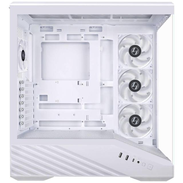 Кутия Lian Li Vector V100 ARGB White, Mid-Tower, 2x USB 3.0, 1x USB 3.1 TYPE-C, 1x Audio, Tempered Glass, E-ATX/ATX /M-ATX/MINI-ITX, Бяла