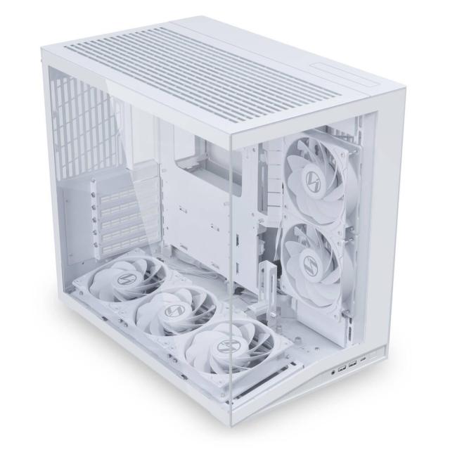 Кутия Lian Li O11 Dynamic Mini V2 Flow White, Mini Tower, 2x USB 3.0, 1x USB 3.1 TYPE-C, 1x Audio, ATX / Micro-ATX / Mini-ITX