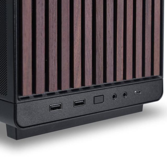 Кутия Lian Li DAN A3 Wood Edition Black, Micro Tower, 2x USB 3.0, 1x USB 3.1 TYPE-C, 1x Audio, Tempered Glass, M-ATX / ITX