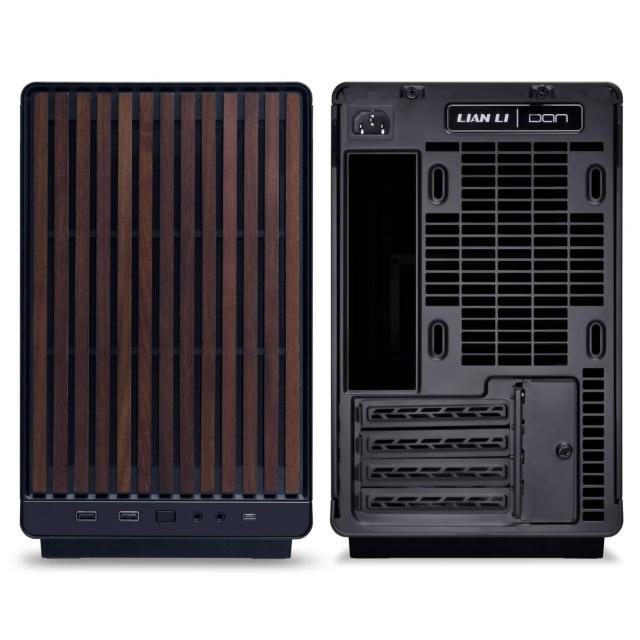 Кутия Lian Li DAN A3 Wood Edition Black, Micro Tower, 2x USB 3.0, 1x USB 3.1 TYPE-C, 1x Audio, Tempered Glass, M-ATX / ITX