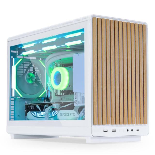 Кутия Lian Li DAN A3 Wood Edition White, Micro Tower, 2x USB 3.0, 1x USB 3.1 TYPE-C, 1x Audio, Tempered Glass, M-ATX / ITX