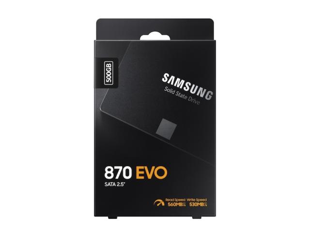 Samsung SSD 870 EVO 500GB Int. 2.5" SATA, V-NAND 3bit MLC, Read up to 560MB/s, Write up to 530MB/s