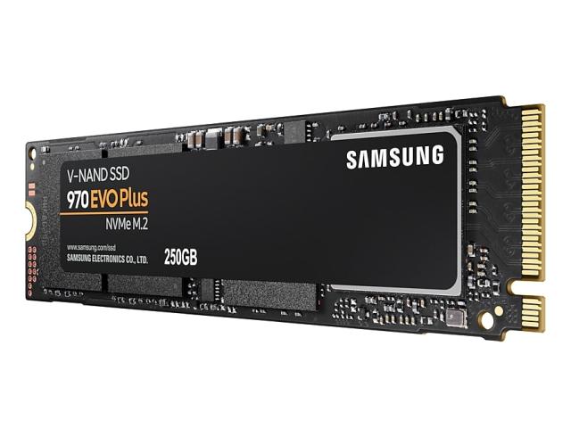 Samsung SSD 970 EVO Plus 250 GB M.2, PCIe Gen 3.0 x4 NVMe, V-NAND 3-bit MLC, Read 3500 MB/s Write 2300 MB/s 