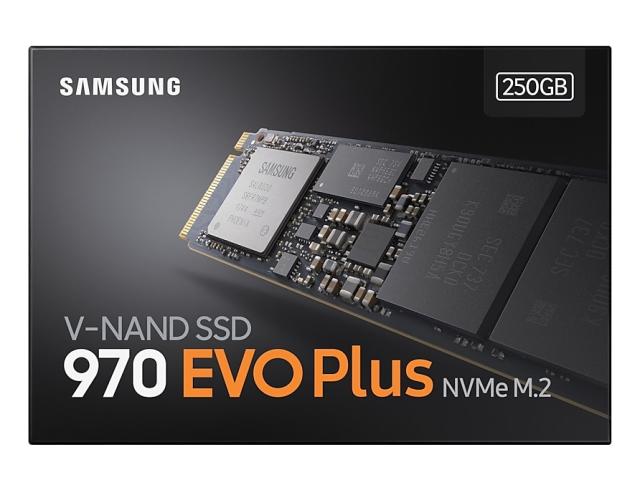 Samsung SSD 970 EVO Plus 250 GB M.2, PCIe Gen 3.0 x4 NVMe, V-NAND 3-bit MLC, Read 3500 MB/s Write 2300 MB/s 