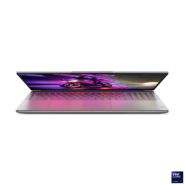 Лаптоп Lenovo Yoga Pro 9 16IAH10, Intel Core Ultra 7 255H 16C (1.5 / 5.1 GHz, 24MB Cache), 16.0" (40.64 cm) 2.8K OLED PureSight Pro, 120Hz, NVIDIA GF RTX 5060 8GB GDDR7 DLSS 4, 32GB LPDDR5X, 1TB M.2 NVMe SSD, Windows 11 Home