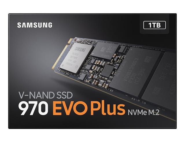 Samsung SSD 970 EVO Plus 1 TB M.2, PCIe Gen 3.0 x4 NVMe, V-NAND 3-bit MLC, Read 3500 MB/s Write 3300 MB/s