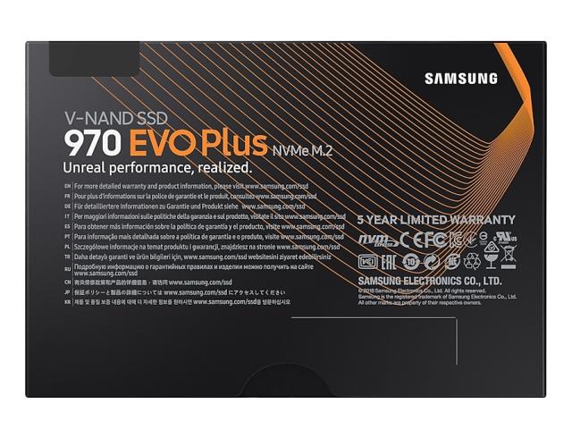 Samsung SSD 970 EVO Plus 1 TB M.2, PCIe Gen 3.0 x4 NVMe, V-NAND 3-bit MLC, Read 3500 MB/s Write 3300 MB/s