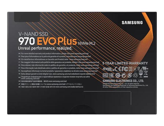 Samsung SSD 970 EVO Plus 2 TB, M.2, PCIe Gen 3.0 x4 NVMe, Read 3500 MB/s Write 3300 MB/s 