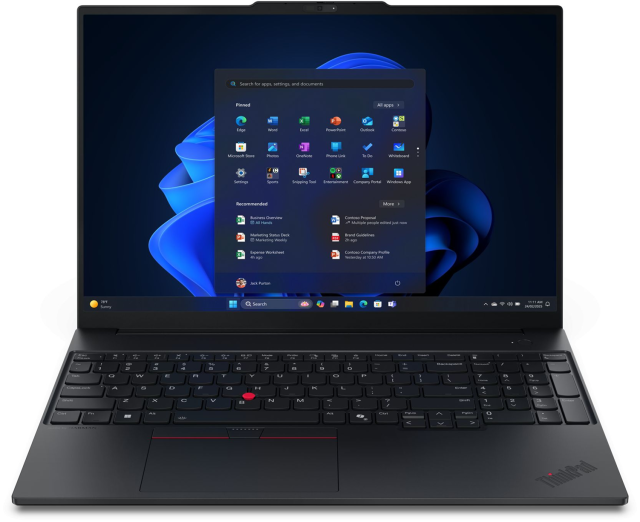 Лаптоп Lenovo ThinkPad E16 G3, Intel Core Ultra 5 225U 12C (2.4 / 4.8 GHz, 12MB Cache), 16.0" (40.64 cm) WQXGA IPS Anti-glare, Intel Arc 140T, 32GB DDR5, 1TB M.2 NVMe SSD, Windows 11 Pro