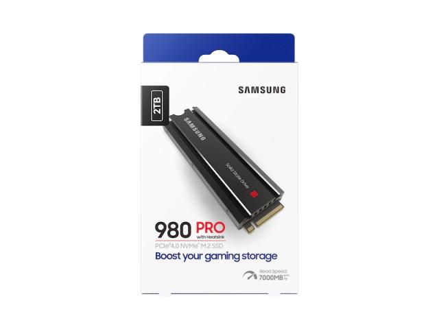 Samsung SSD 980 PRO 2TB, PCIe Gen 4.0 x4 NVMe, V-NAND, Read up to 7000 MB/s, Write up to 5100 MB/s