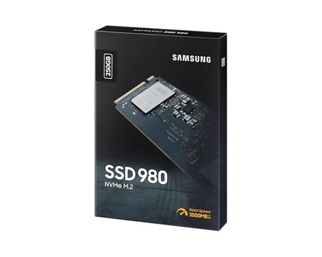 Samsung SSD 980 250GB PCIe 3.0 M.2 NVMe, V-NAND, Read 2900 MB/s Write 1300 MB/s