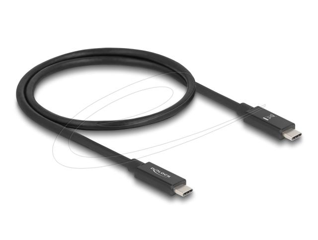 Кабел Delock USB-C мъжко - USB-C мъжко, 0.5 м, 80 Gbps, 16K 60 Hz, PD 3.1 240 W, Черен