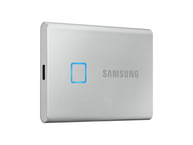 Външен диск Samsung Portable SSD T7 Touch 1TB, USB 3.2, Fingerprint, Read 1050 MB/s Write 1000 MB/s, Silver, MU-PC1T0S/WW