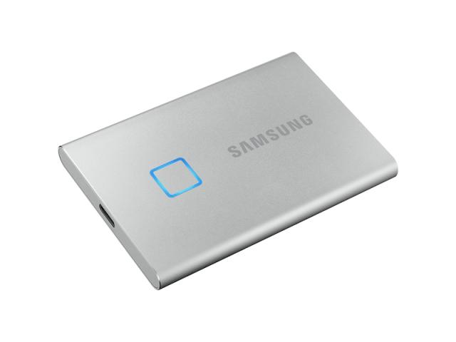Външен диск Samsung Portable SSD T7 Touch 1TB, USB 3.2, Fingerprint, Read 1050 MB/s Write 1000 MB/s, Silver, MU-PC1T0S/WW