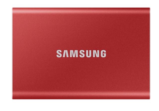 Samsung Portable SSD T7 500GB, Read 1050 MB/s Write 1000 MB/s, Metallic Red, USB 3.2 Gen.2 (10Gbps)