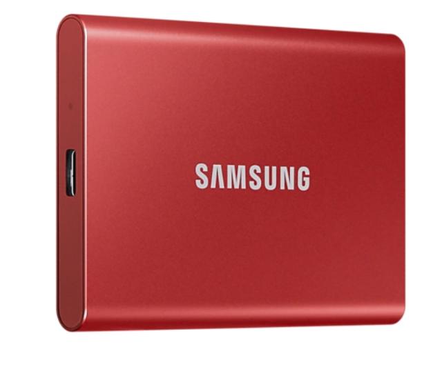 Samsung Portable SSD T7 500GB, Read 1050 MB/s Write 1000 MB/s, Metallic Red, USB 3.2 Gen.2 (10Gbps)