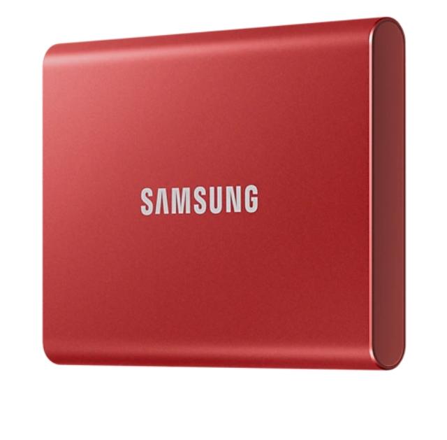 Samsung Portable SSD T7 500GB, Read 1050 MB/s Write 1000 MB/s, Metallic Red, USB 3.2 Gen.2 (10Gbps)