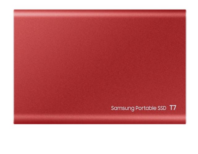 Samsung Portable SSD T7 500GB, Read 1050 MB/s Write 1000 MB/s, Metallic Red, USB 3.2 Gen.2 (10Gbps)