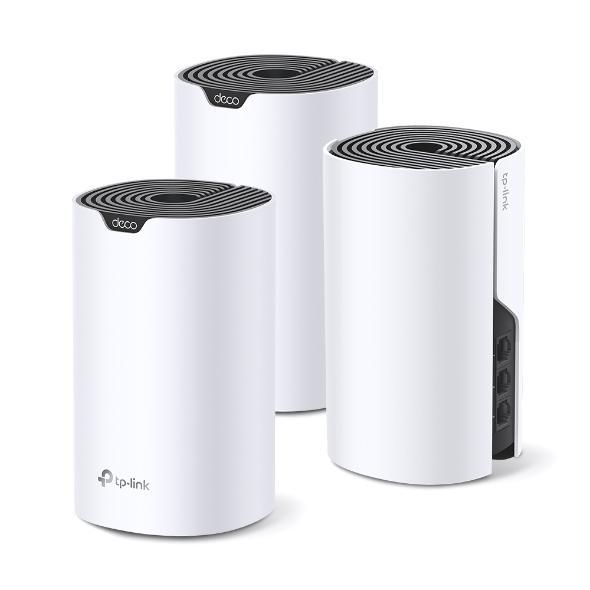 Мрежови комплект Mesh TP-Link Deco S7 AC1900 (3 pack), 1900Mbps, 2.4GHz (600 Mbps), 5GHz (1300Mbps), Wireless AC, 3x Gigabit Ethernet Ports (WAN/LAN)