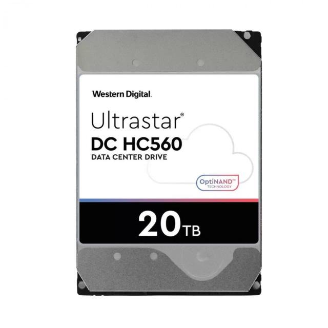 Твърд диск Western Digital Ultrastar HC560, 20TB SATA 6Gb/s, 7200 rpm, 512MB Cache, 3.5" (8.89 cm)