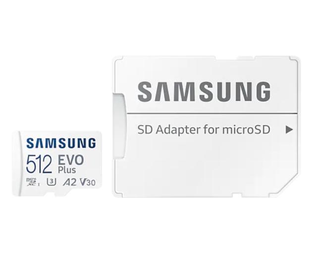 Карта памет Samsung 512GB micro SD Card EVO Plus with Adapter, Class10, Transfer Speed up to 130MB/s