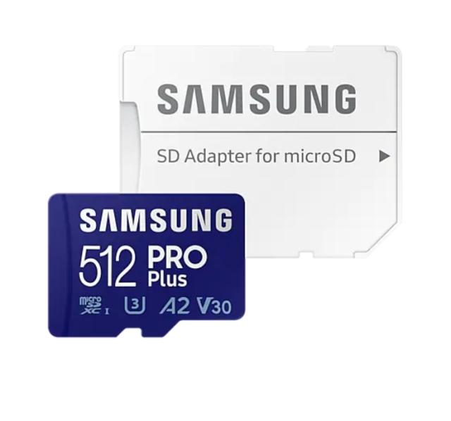 Карта памет Samsung 512GB micro SD Card PRO Plus  with Adapter, Class10, Read 160MB/s - Write 120MB/s